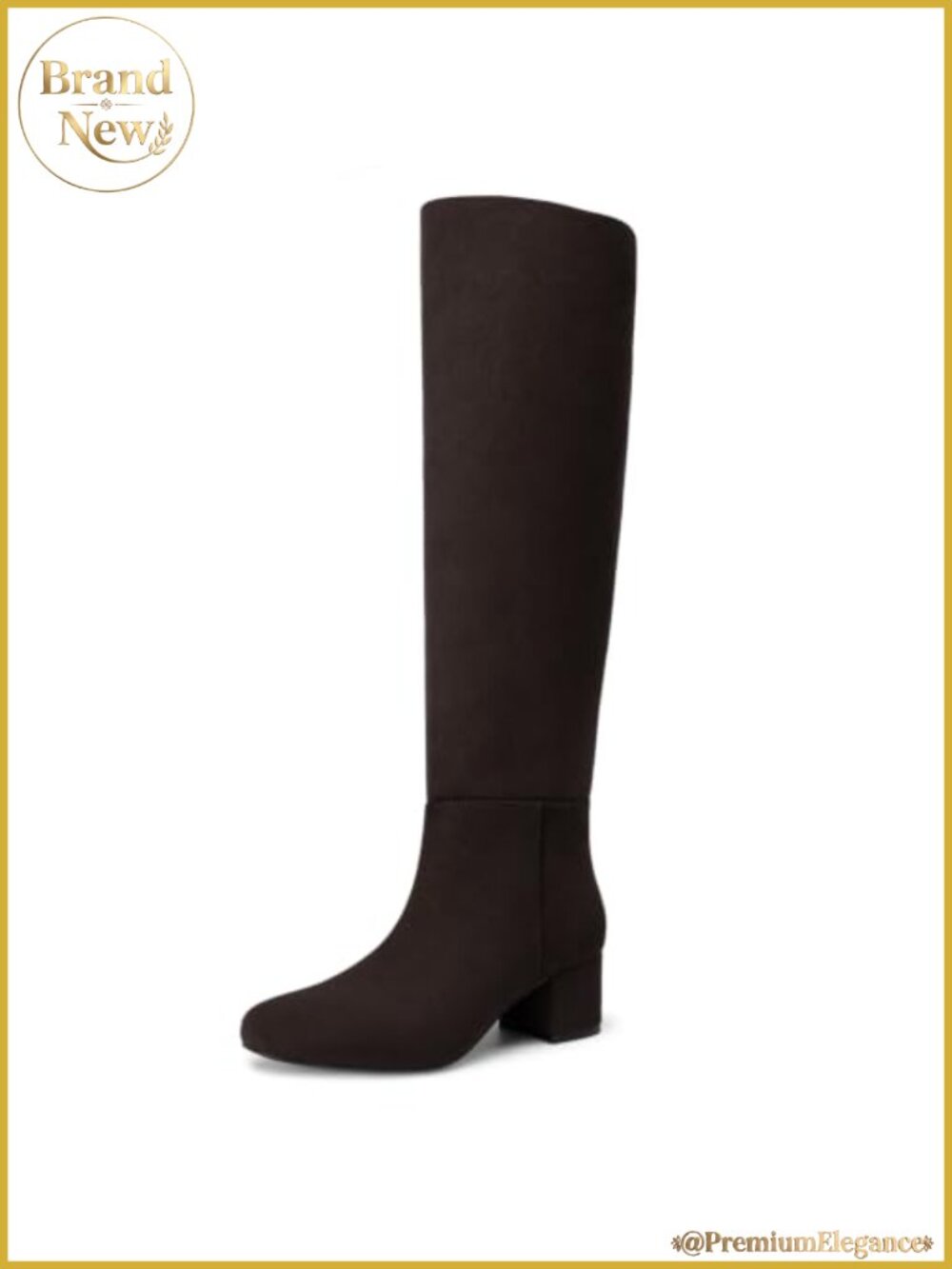 Women's Knee High Boots Chunky Low Heel Round Toe Tall Fall Boots